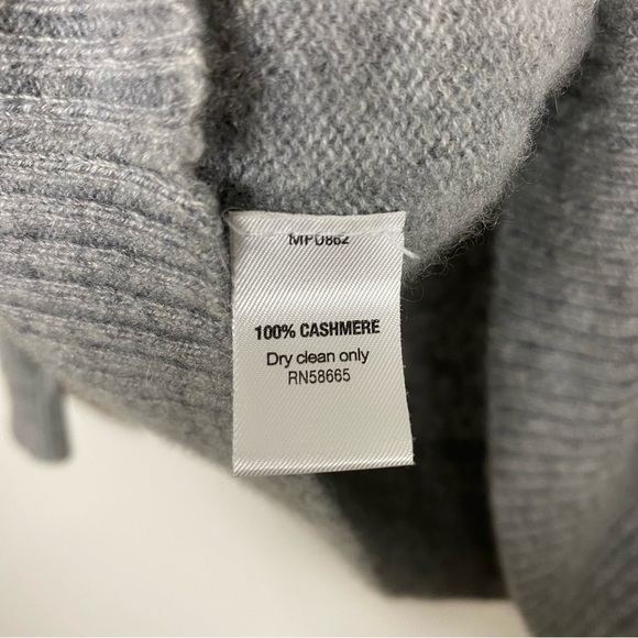 Cashmere sweater Blanket Stitch Crew neck long lined exposed seam Theory - Picture 6 of 9